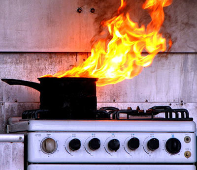 Intervenţie a pompierilor în bucătării