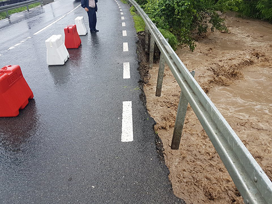 DN 18 afectat de inundații